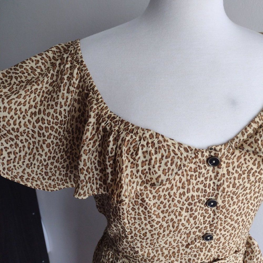 Anthropologie Bolano Leopard Print Midi 12 NEW Soft Caplet Midi - Picture 4 of 11